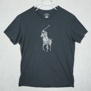 Polo Ralph Lauren Shirt Mens Size Medium Black Camo Big Pony Cotton Short Sleeve